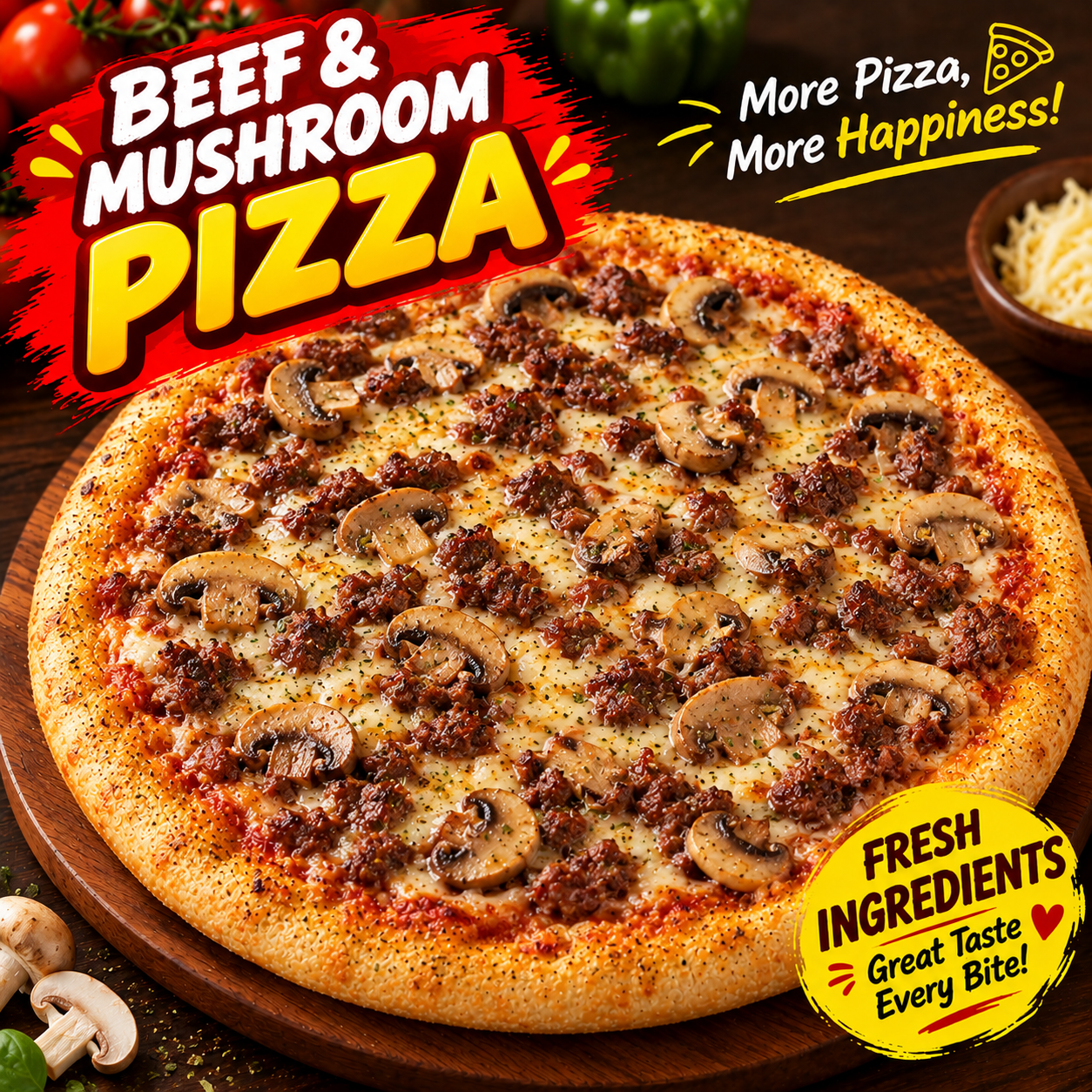 Beef and Mushroom Pizza