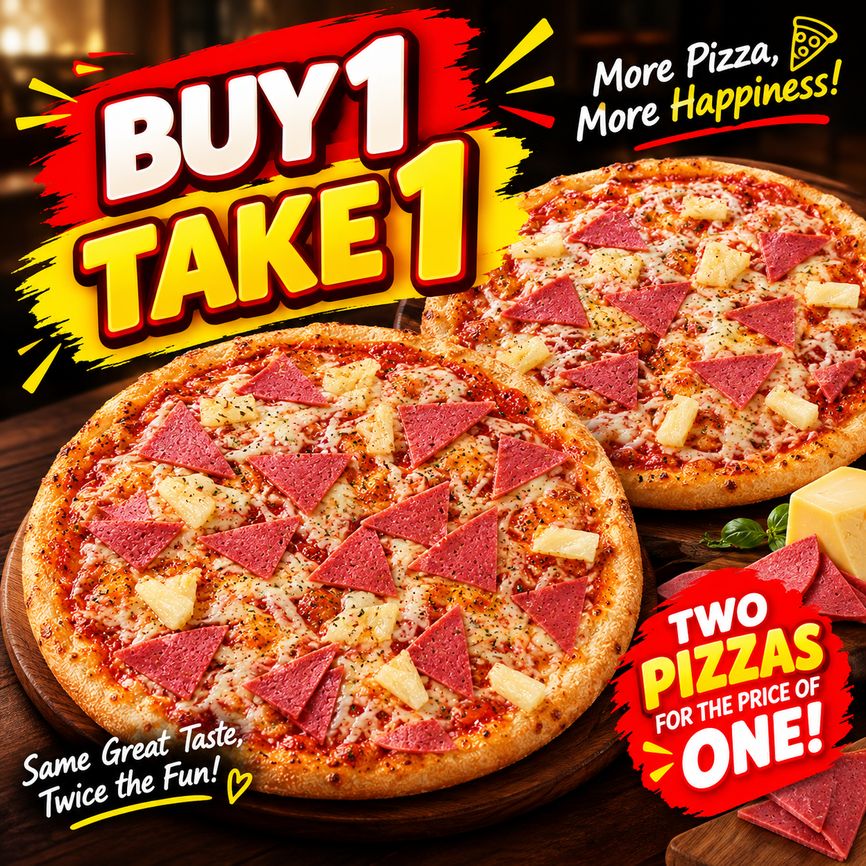 Ham and Cheese Pizza